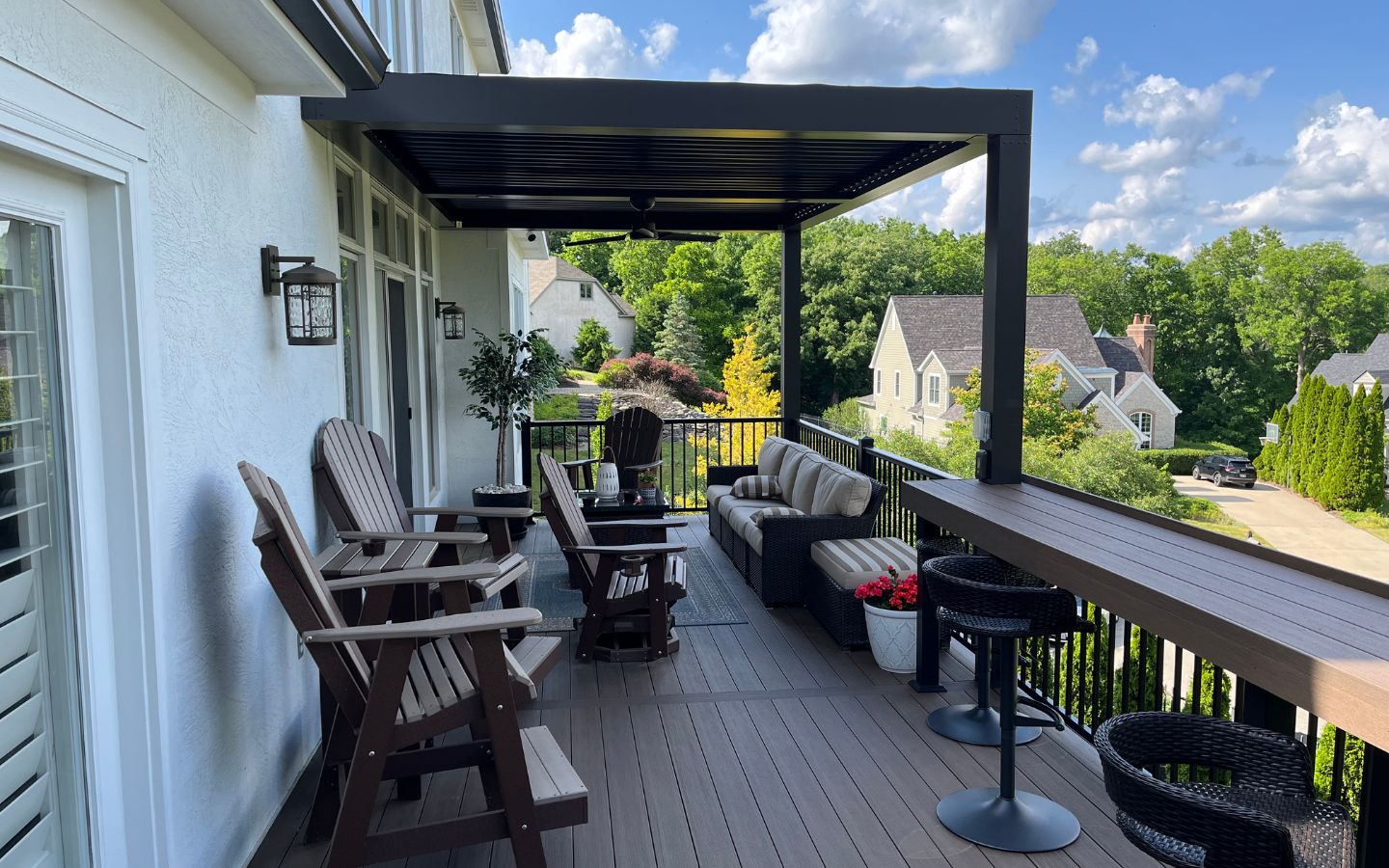 custom drink rail deck design ideas