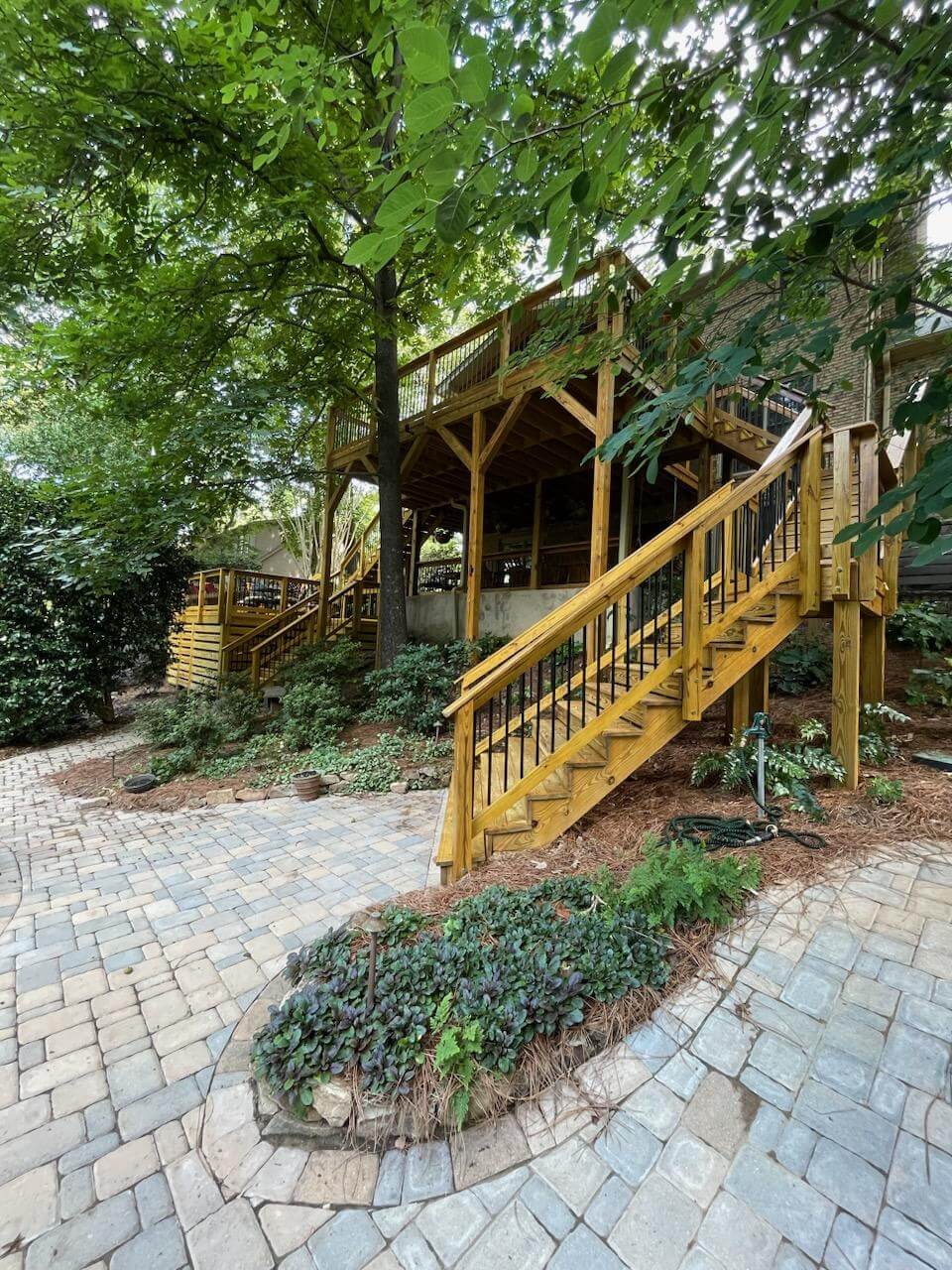 wooden deck staircase