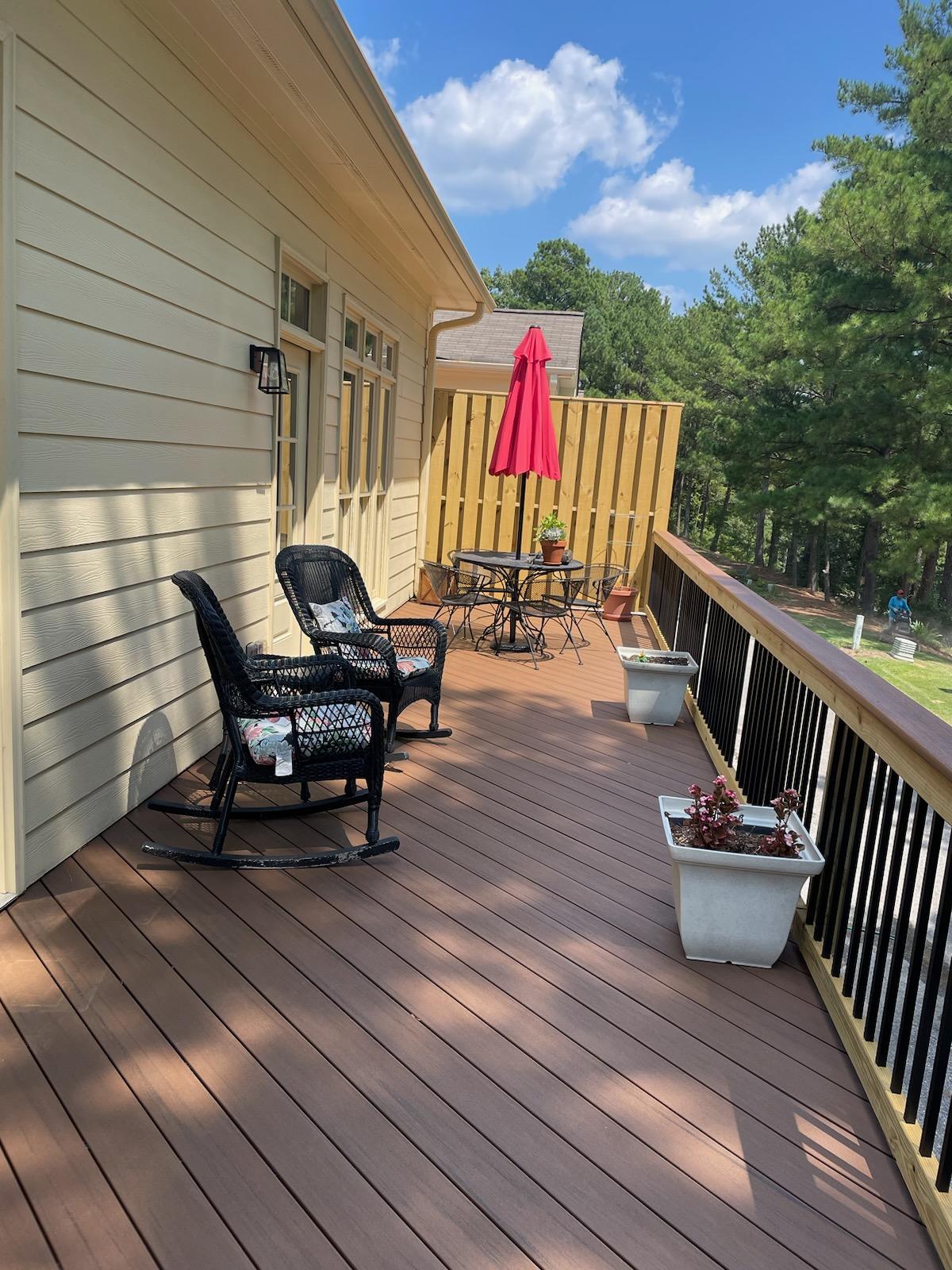 Outdoor low maintenance deck