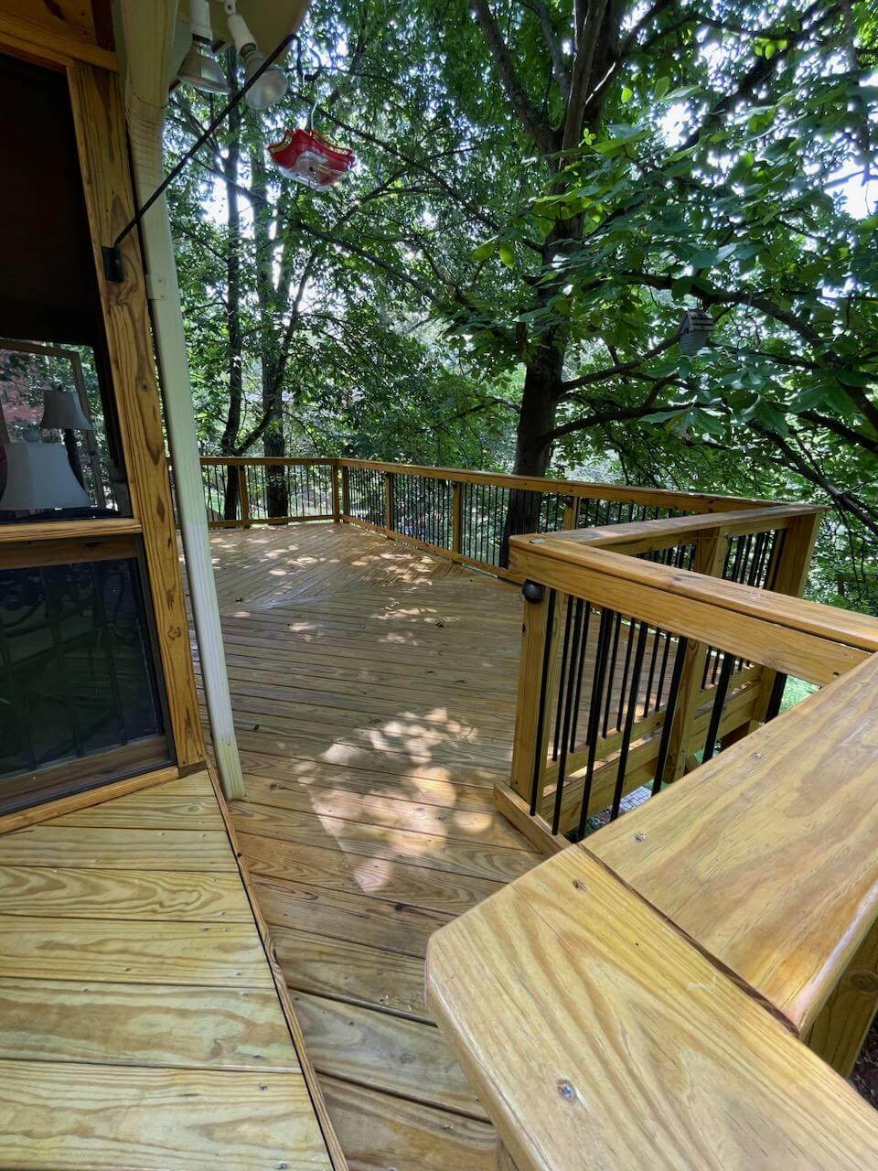 upper level of wooden deck