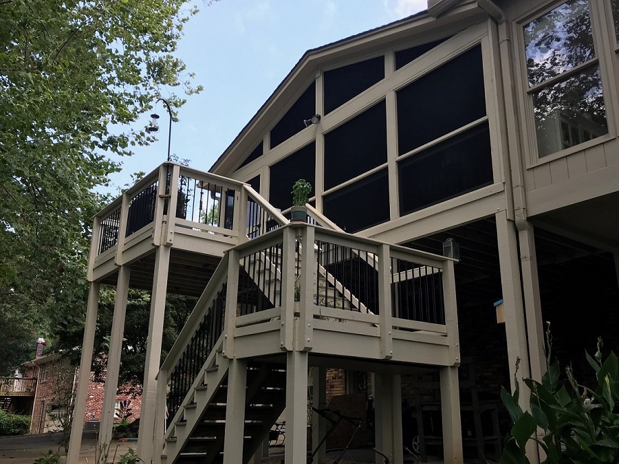 custom deck and screened porch combo