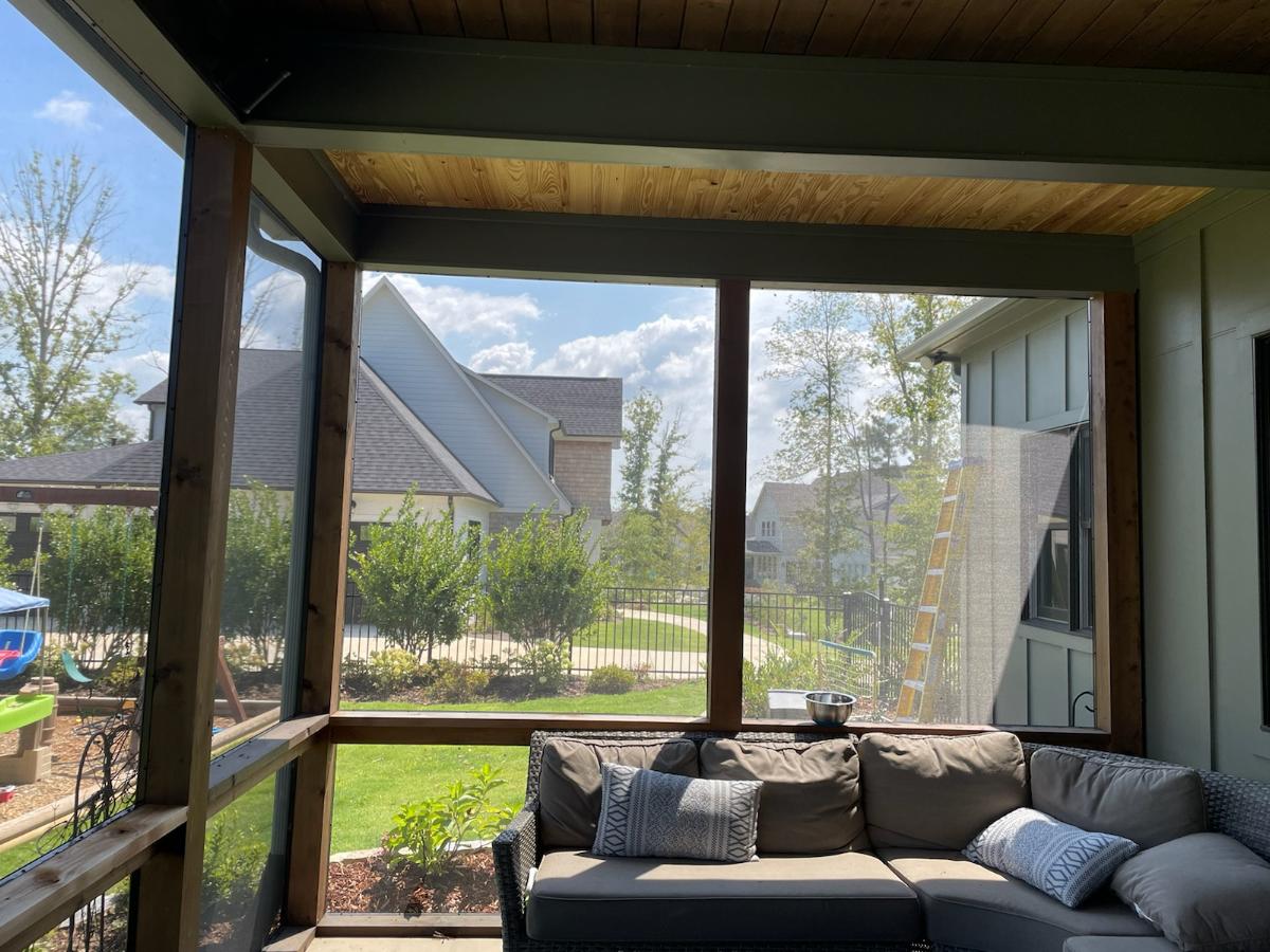 interior of screened porch conversion in blackridge subd.
