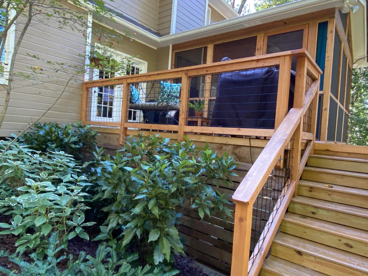 North Shelby Country Redeck Using Cedar Posts