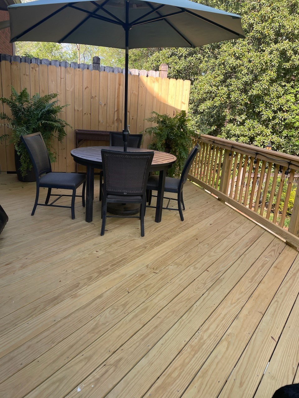 Wooden Deck on Townhome With Privacy Screen in Mountain Brook