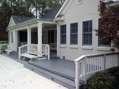 low-to-grade deck and front porch