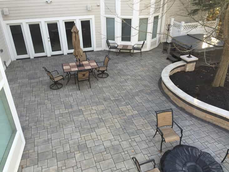 overhead view of patio