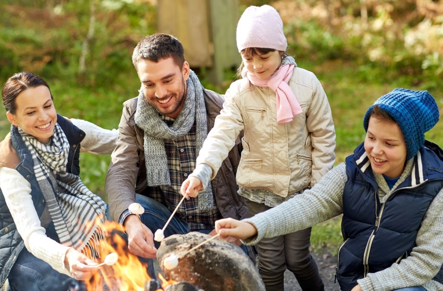 backyard roasting marshmallows