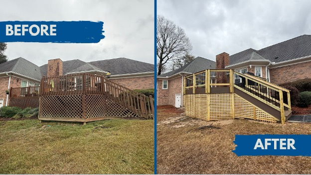 before and after redecking project in warner robins 