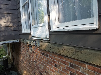 Old deck wall