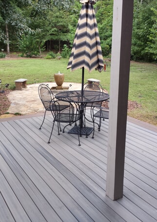 fiberon timbertech deck with table in macon georgia