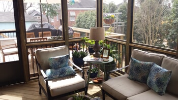 Macon historic district screened porch 