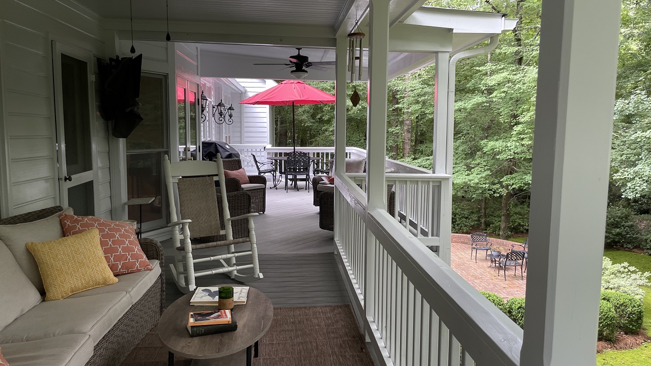 custom porch and timbertech and deck