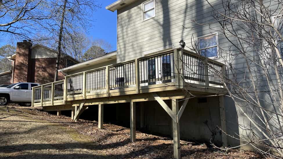 pressure treated wooden deck