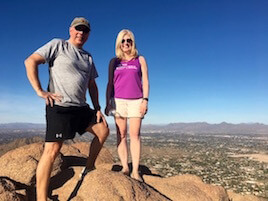 Couple on top of mountain