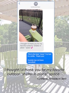 Picture of deck sent by client