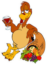 Thanksgiving turkey with wine