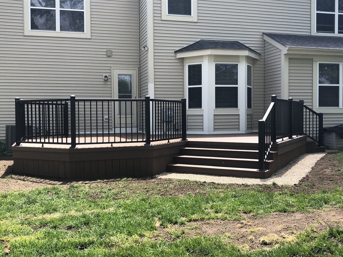 newly finished deck with stairs