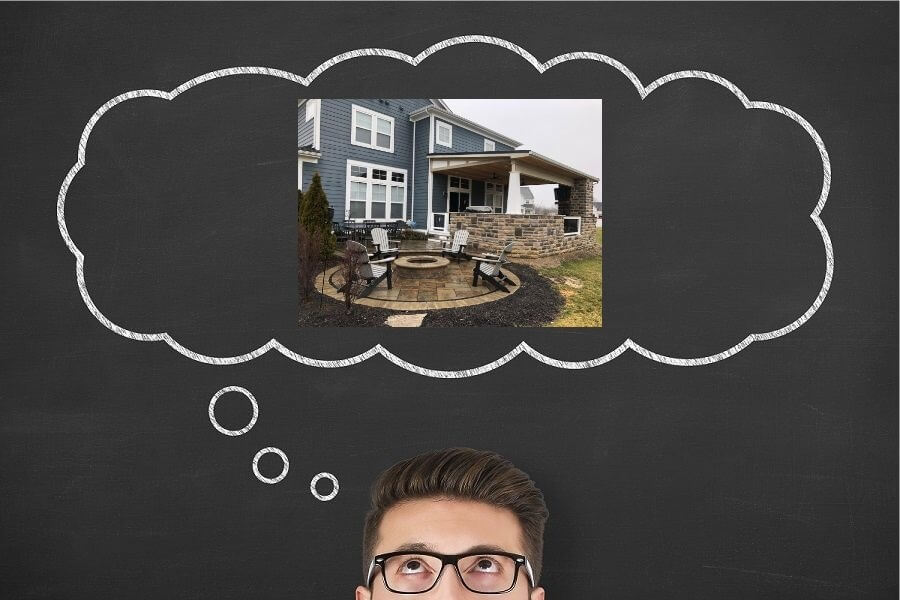 Man thinking of new patio
