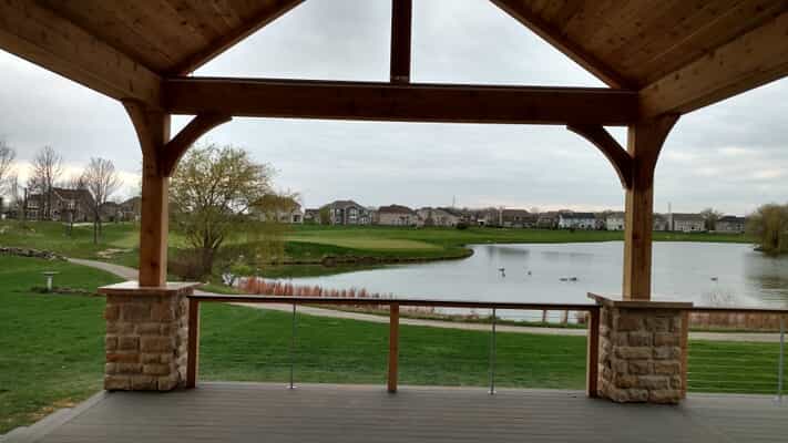 porch by lake