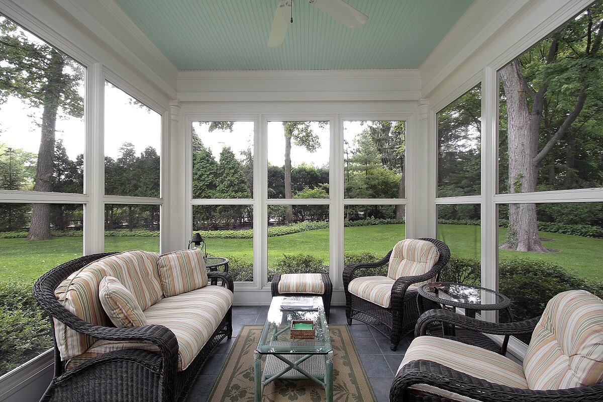 Seating area in sunroom