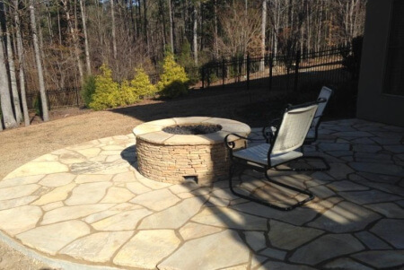 Blythewood SC custom gas burning fire pit