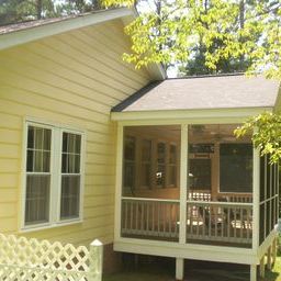 Charming wooden screened porch in Columbia, SC.