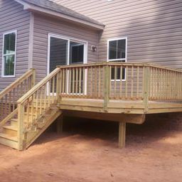 Classic pressure treated backyard deck in Lexington SC