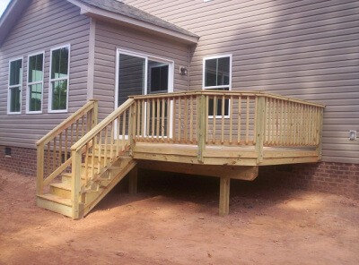 Classic pressure treated backyard deck in Lexington SC