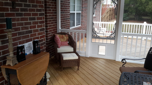 Columbia screened porch and deck combination at Halloween