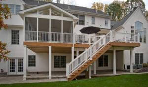 Elevated screened porch with deck and stairs - Columbia, SC