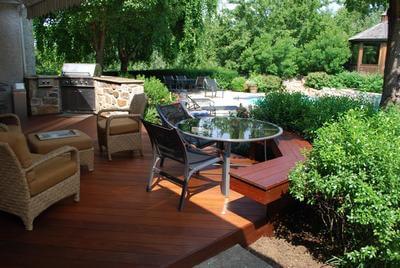 Ipe deck with outdoor kitchen