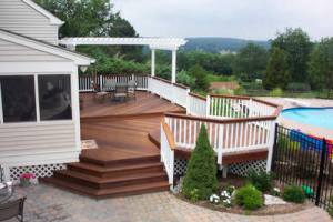 Multi-level Ipe deck with pergola