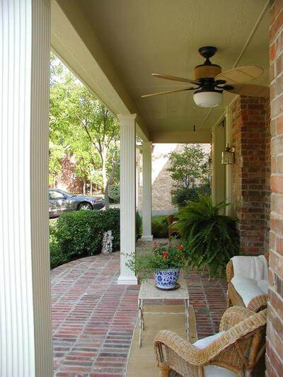 Side view of open front porch