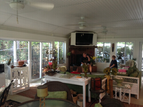 Interior of completed pavilion on Lake Murray, SC.