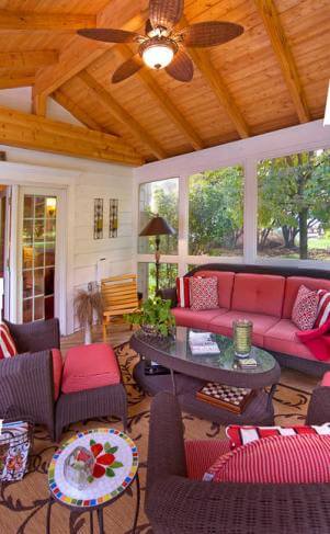 Cozy custom screened porch