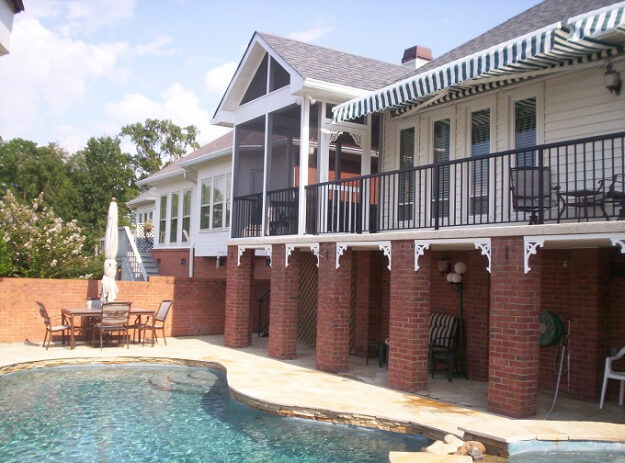 Vinyl Clad screened porch addition on Lake Murray SC by Archadeck of Central SC