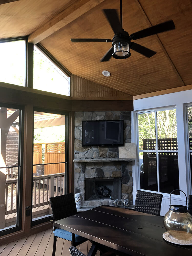 Custom showroom screened porch