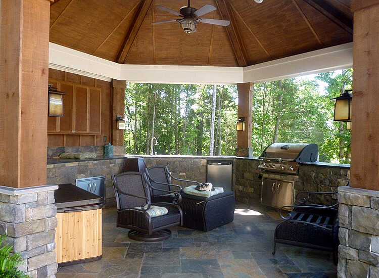 Charlotte Gazebo with Complete Outdoor Kitchen
