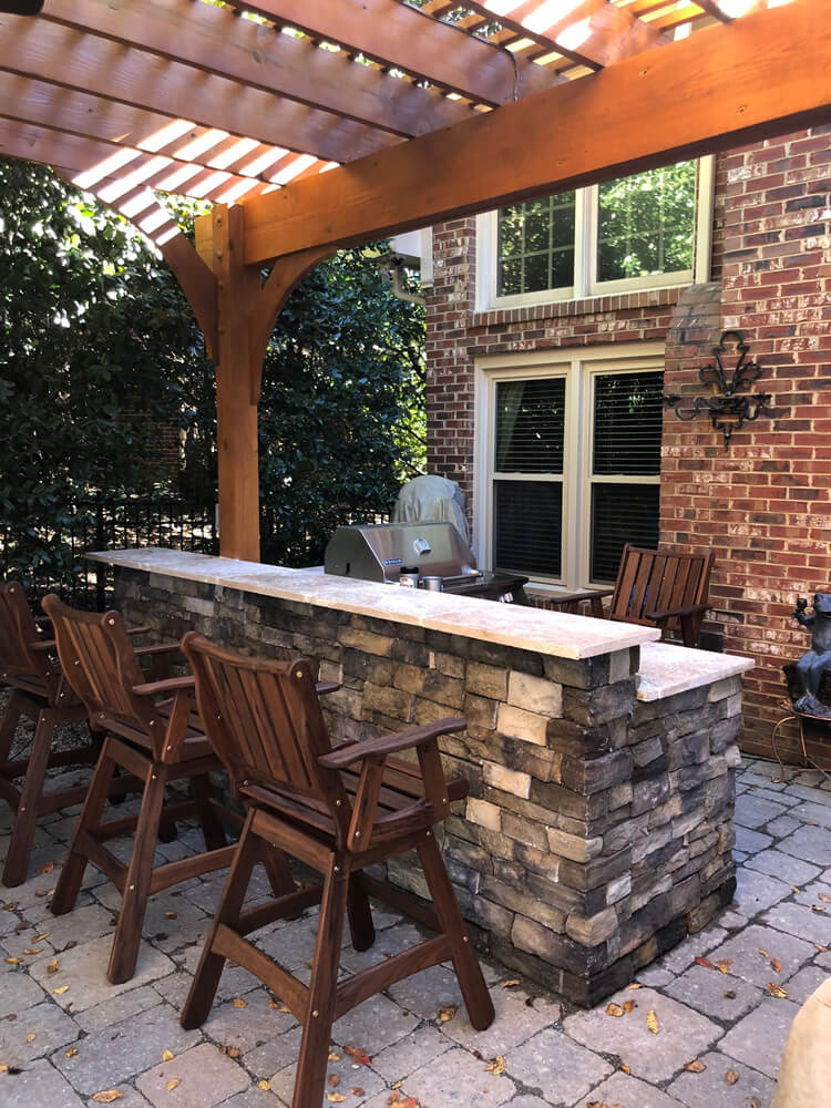 Bar On Your Charlotte Porch Deck, Outdoor Stone Bar