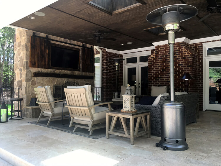 Charlotte porch with Travertine floor