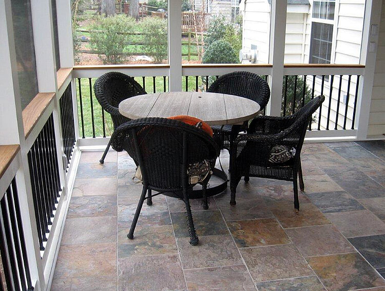 Charlotte porch with Belgard paver flooring