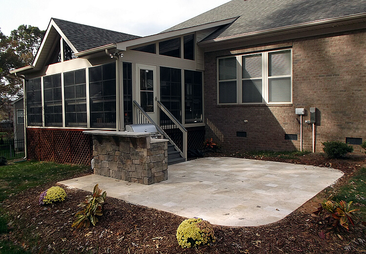 Custom eze breeze porch and grilling patio