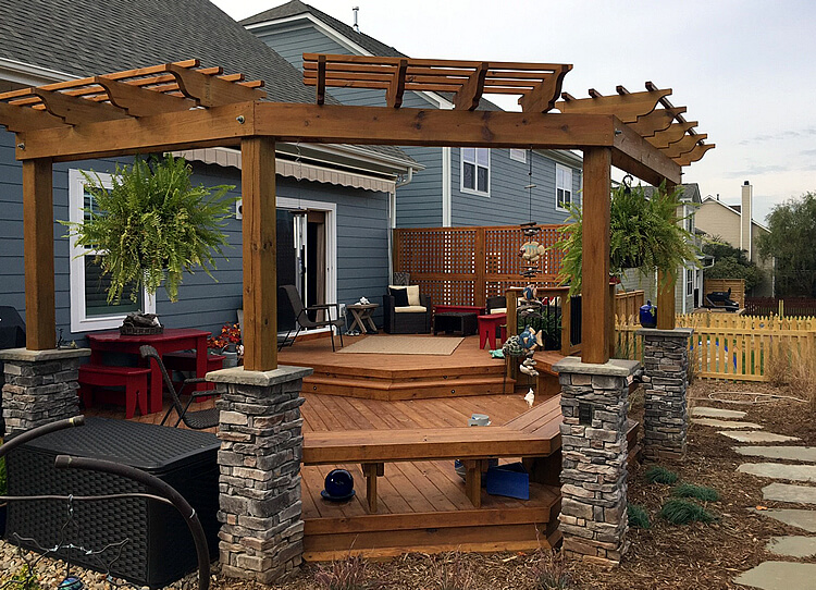 Fort Miss SC Wood Deck and Pergola by Archadeck of Charlotte
