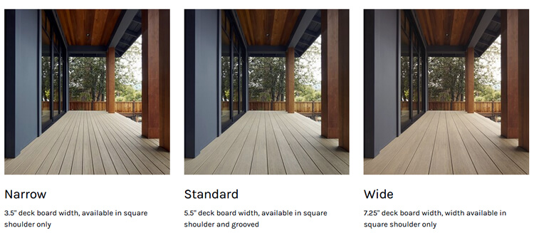 board widths Charlotte decks