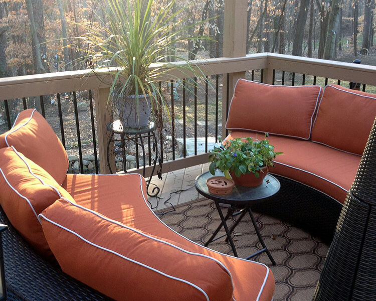 Custom covered porch with plants
