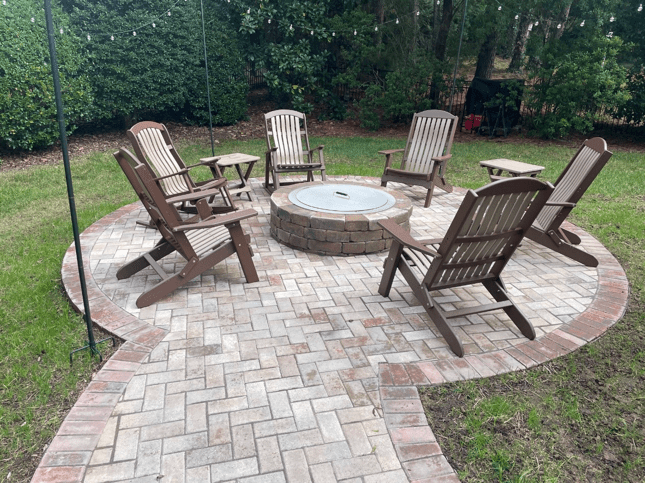 outdoor firepit with seating