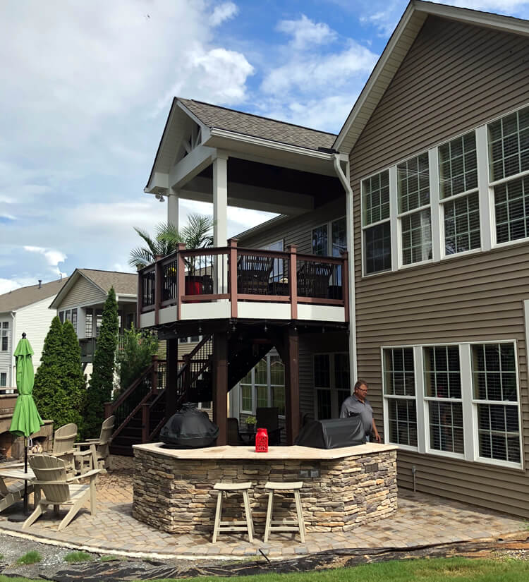 Multiple Outdoor Living Spaces Charlotte Open Porch and Patio