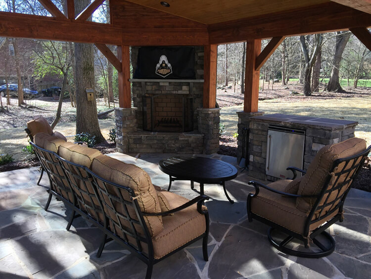 Custom outdoor kitchen cigar and scotch