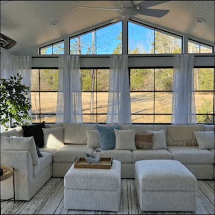 sunroom with 4 track windows