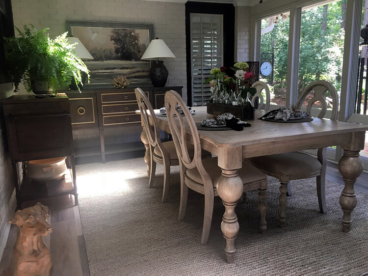 screened porch kids table